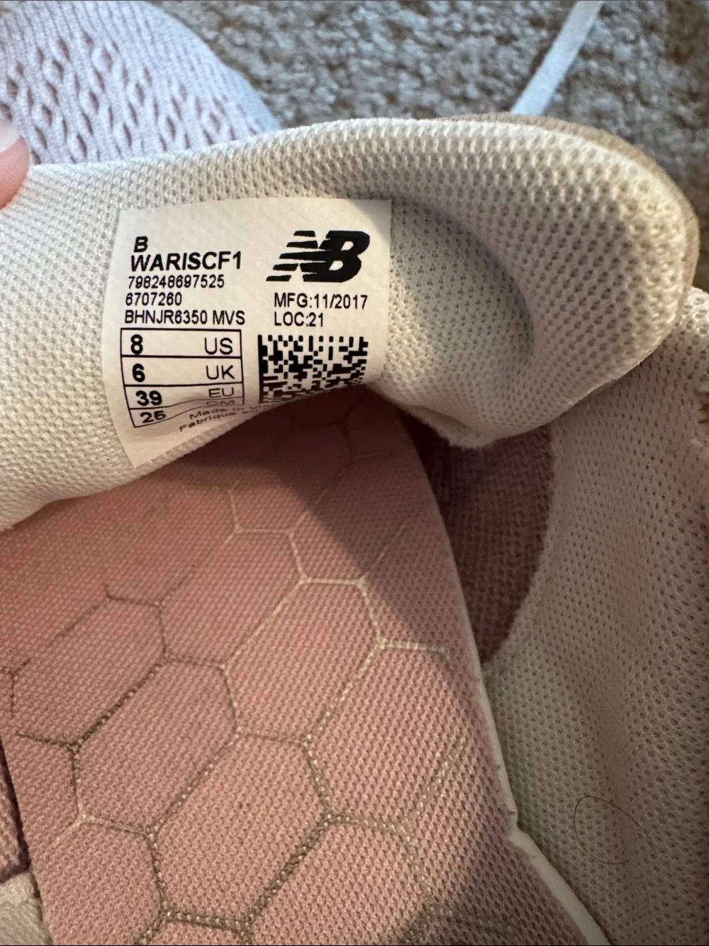 New Balance Women's Pale Pink Mesh Running Shoes